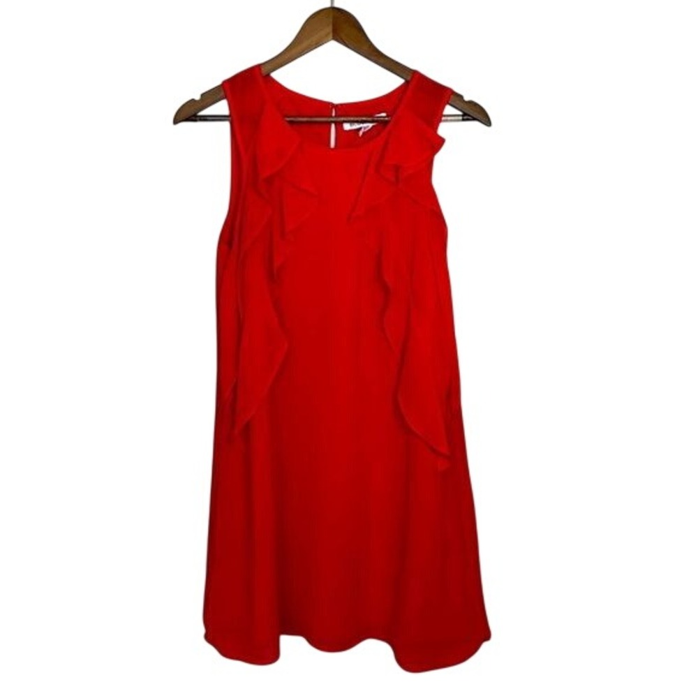 BCBG Sleeveless Ruffle Lightweight Red Cocktail Dress Size Small